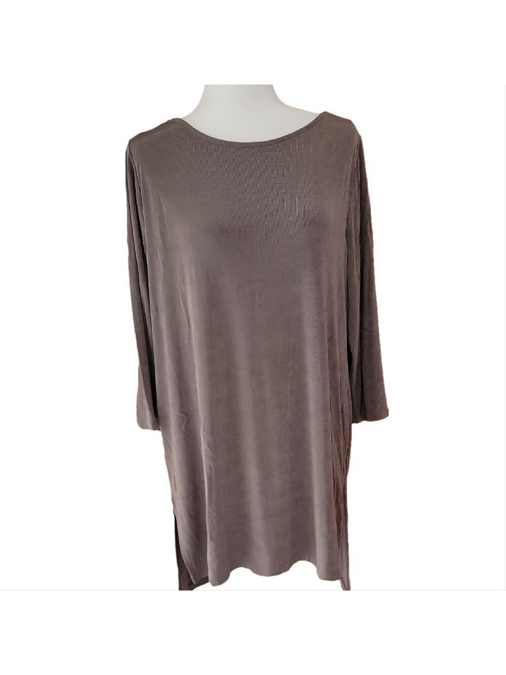 Chico's Travelers Hi-Low 3/4 Sleeve Relaxed Tunic Top Size Large/12 (Chicos 2)